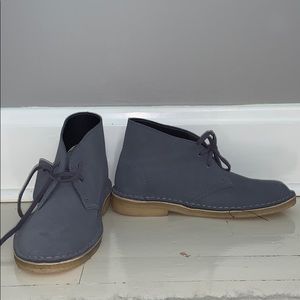 Blue/gray desert Clark booties
